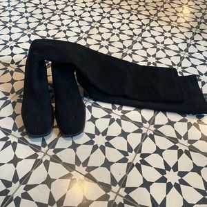 Over the knee suede boots